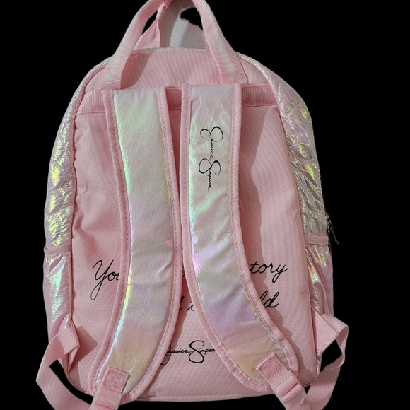 Jessica Simpson quilted metallic pink backpack. Large front pocket. - Picture 9 of 9
